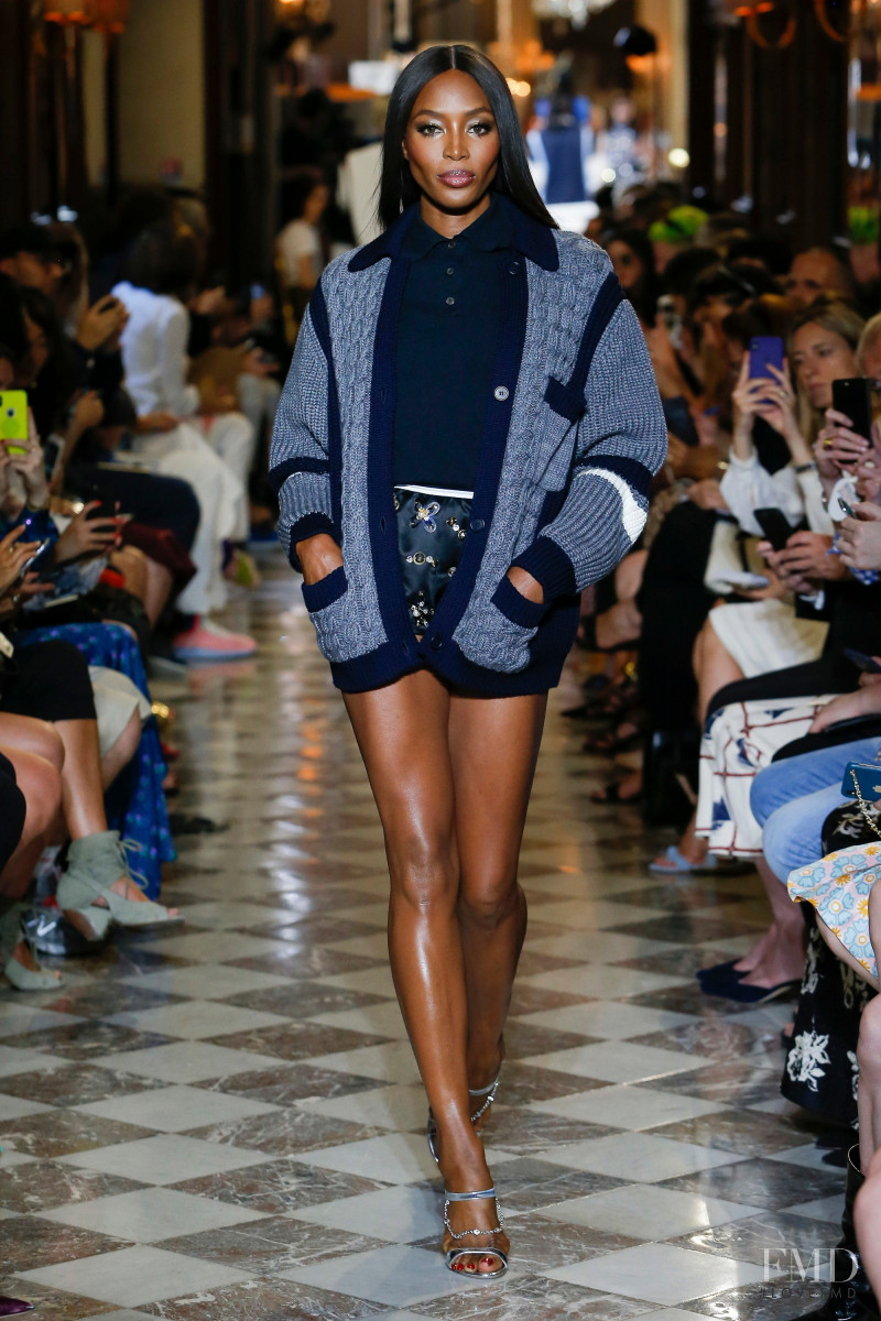 Naomi Campbell featured in  the Miu Miu fashion show for Resort 2019