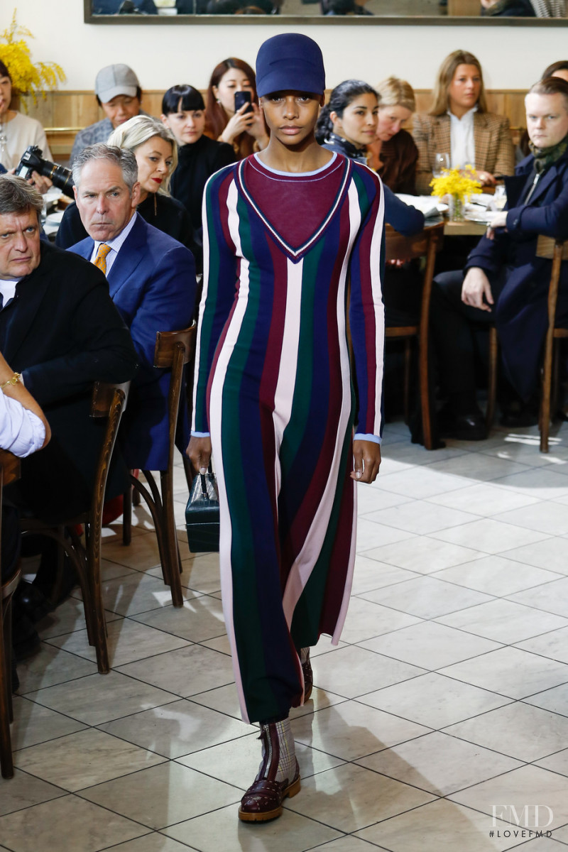 Karly Loyce featured in  the Gabriela Hearst fashion show for Autumn/Winter 2018