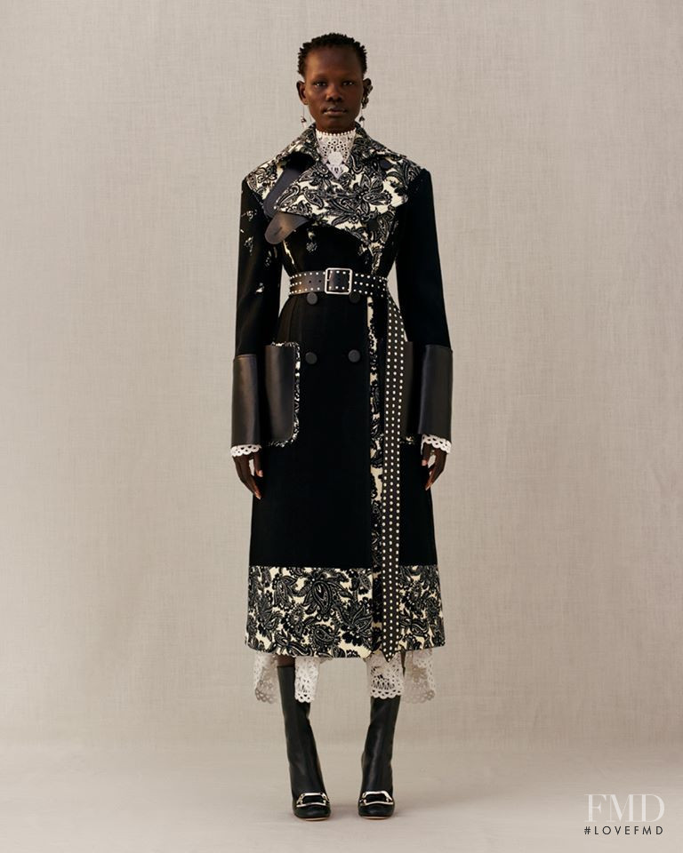 Shanelle Nyasiase featured in  the Alexander McQueen lookbook for Pre-Fall 2018
