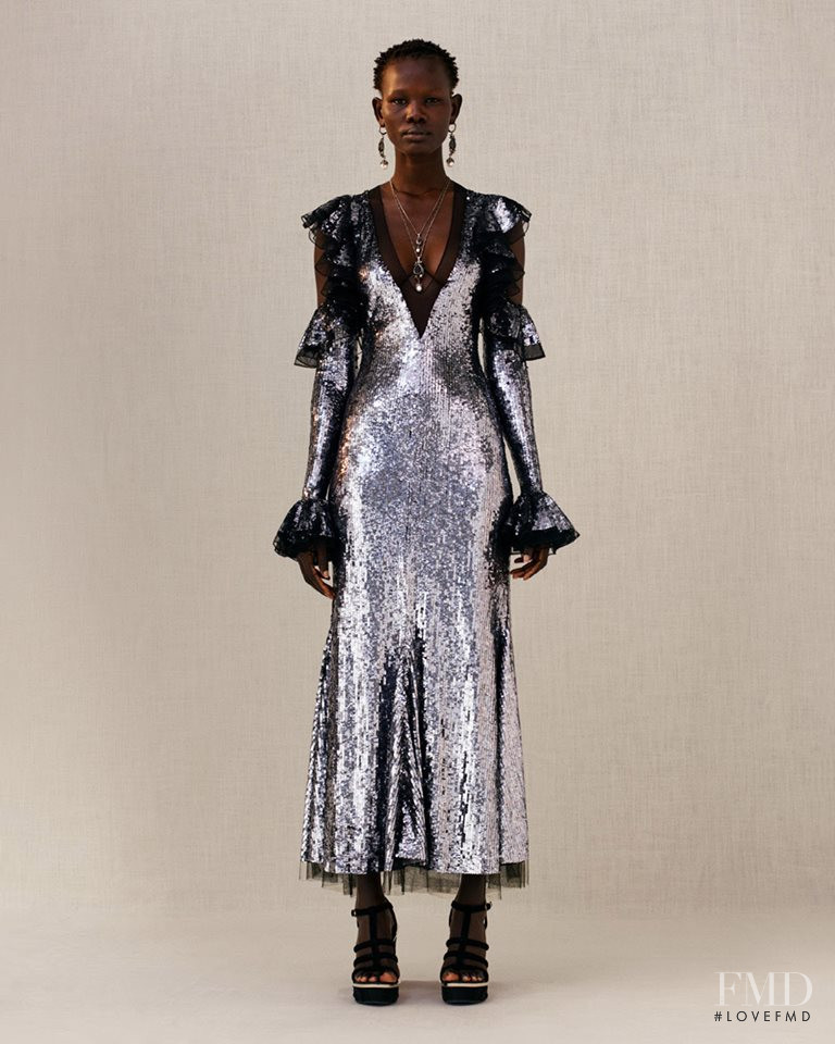 Shanelle Nyasiase featured in  the Alexander McQueen lookbook for Pre-Fall 2018