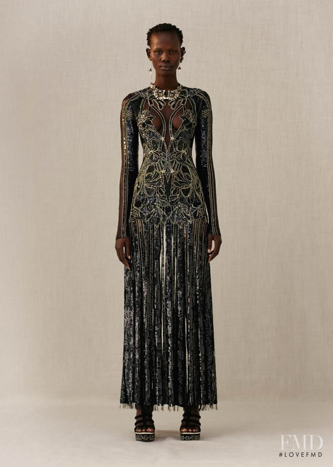 Shanelle Nyasiase featured in  the Alexander McQueen lookbook for Pre-Fall 2018