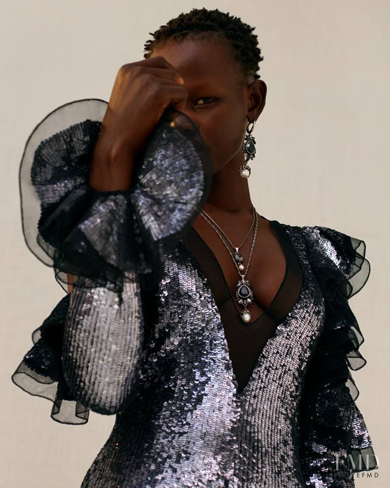Shanelle Nyasiase featured in  the Alexander McQueen lookbook for Pre-Fall 2018
