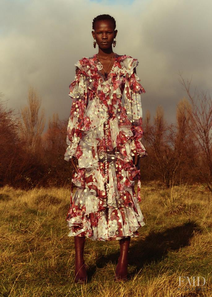 Shanelle Nyasiase featured in  the Alexander McQueen lookbook for Pre-Fall 2018