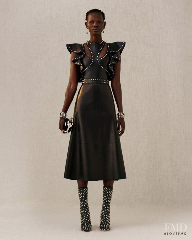 Shanelle Nyasiase featured in  the Alexander McQueen lookbook for Pre-Fall 2018