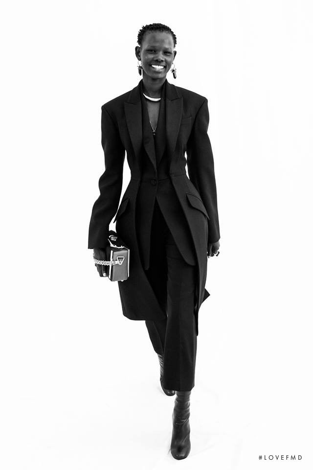 Shanelle Nyasiase featured in  the Alexander McQueen lookbook for Pre-Fall 2018