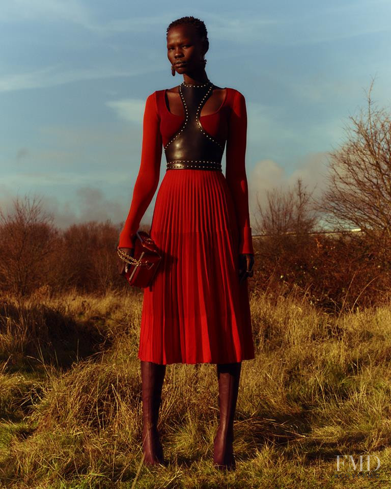 Shanelle Nyasiase featured in  the Alexander McQueen lookbook for Pre-Fall 2018