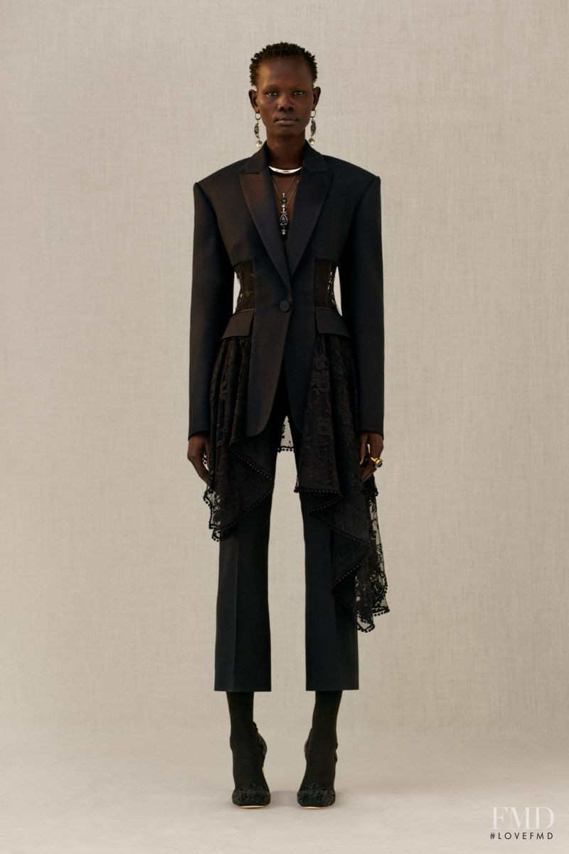 Shanelle Nyasiase featured in  the Alexander McQueen lookbook for Pre-Fall 2018