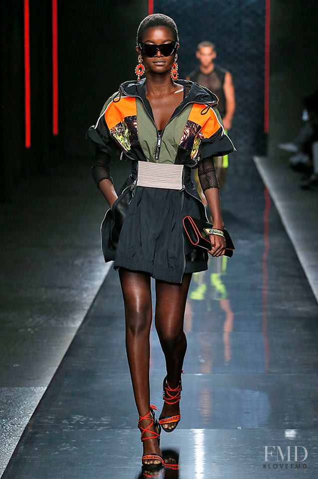 Oumie Jammeh featured in  the DSquared2 fashion show for Spring/Summer 2019