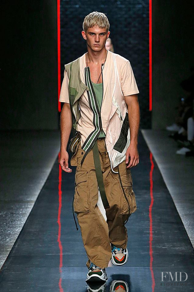 Tommy Hackett featured in  the DSquared2 fashion show for Spring/Summer 2019