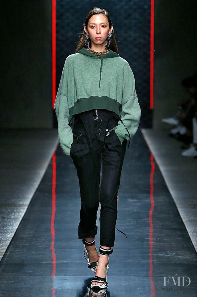Issa Lish featured in  the DSquared2 fashion show for Spring/Summer 2019