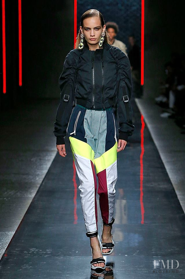 Nina Marker featured in  the DSquared2 fashion show for Spring/Summer 2019
