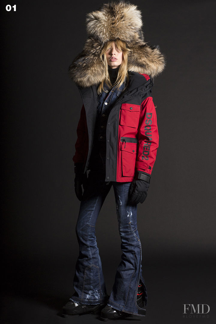 Giulia Maenza featured in  the DSquared2 Ski Collection lookbook for Autumn/Winter 2017