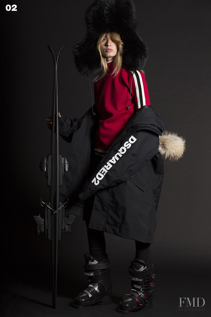 Giulia Maenza featured in  the DSquared2 Ski Collection lookbook for Autumn/Winter 2017