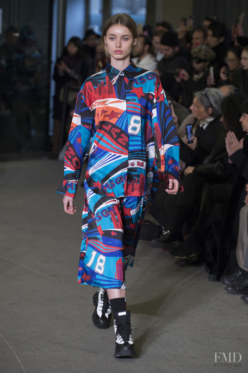 Giulia Maenza featured in  the MSGM fashion show for Autumn/Winter 2018