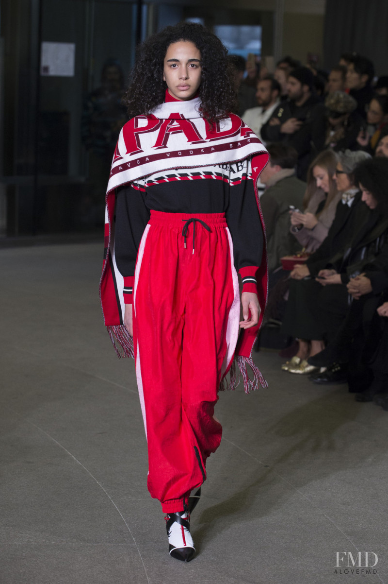 Hoda El Hadef featured in  the MSGM fashion show for Autumn/Winter 2018