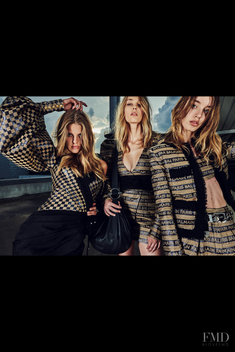 Giulia Maenza featured in  the Balmain lookbook for Resort 2019
