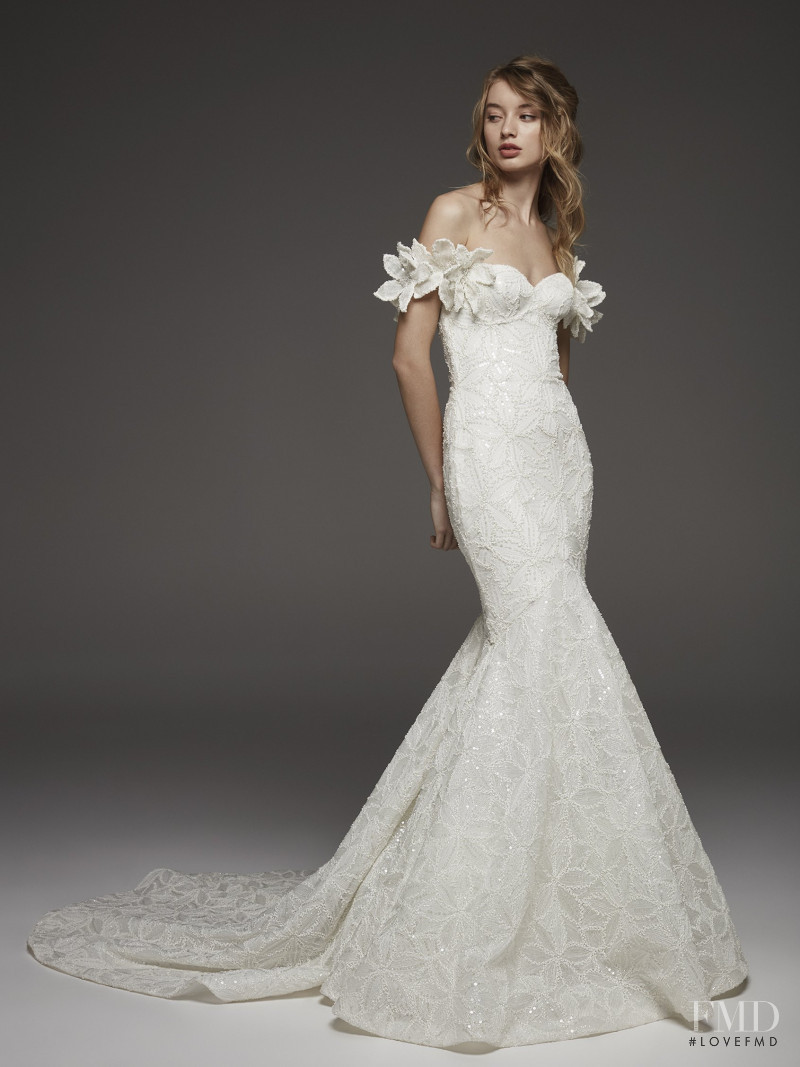 Giulia Maenza featured in  the Pronovias Atelier lookbook for Autumn/Winter 2019