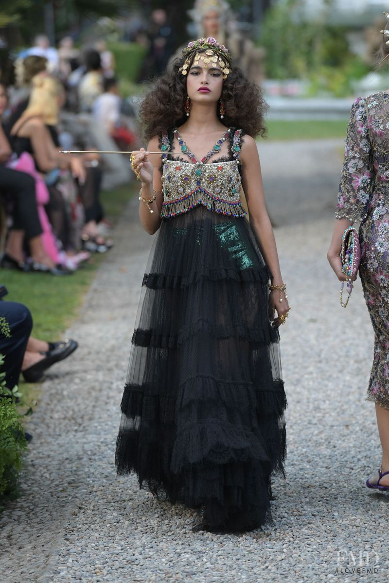 Chiara Scelsi featured in  the Dolce & Gabbana Alta Moda The Betrothed fashion show for Autumn/Winter 2018