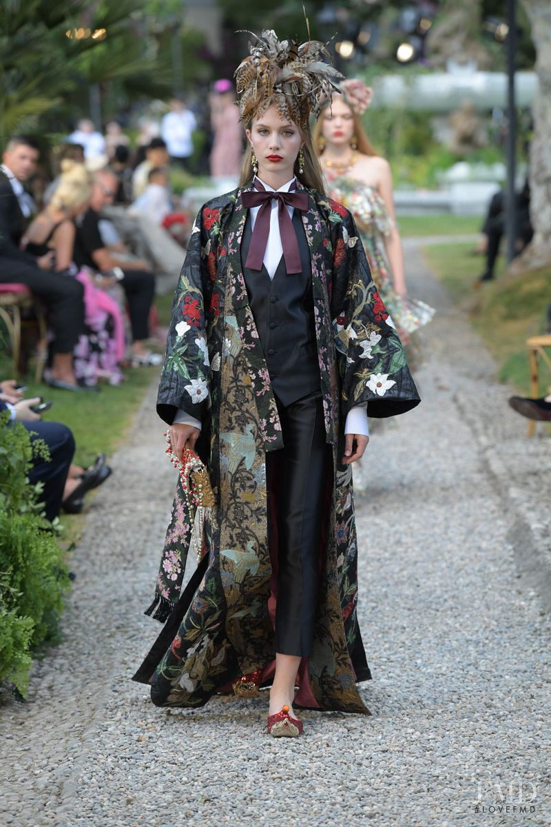 Giulia Maenza featured in  the Dolce & Gabbana Alta Moda The Betrothed fashion show for Autumn/Winter 2018