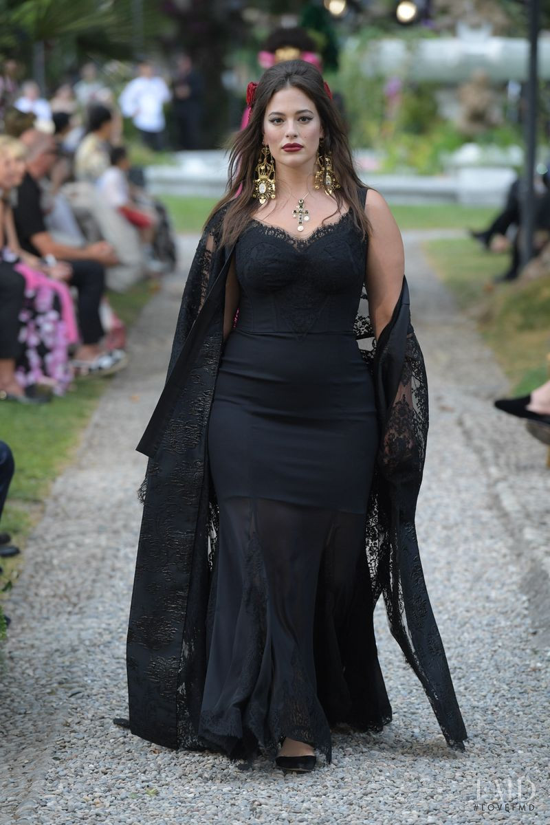 Ashley Graham featured in  the Dolce & Gabbana Alta Moda The Betrothed fashion show for Autumn/Winter 2018