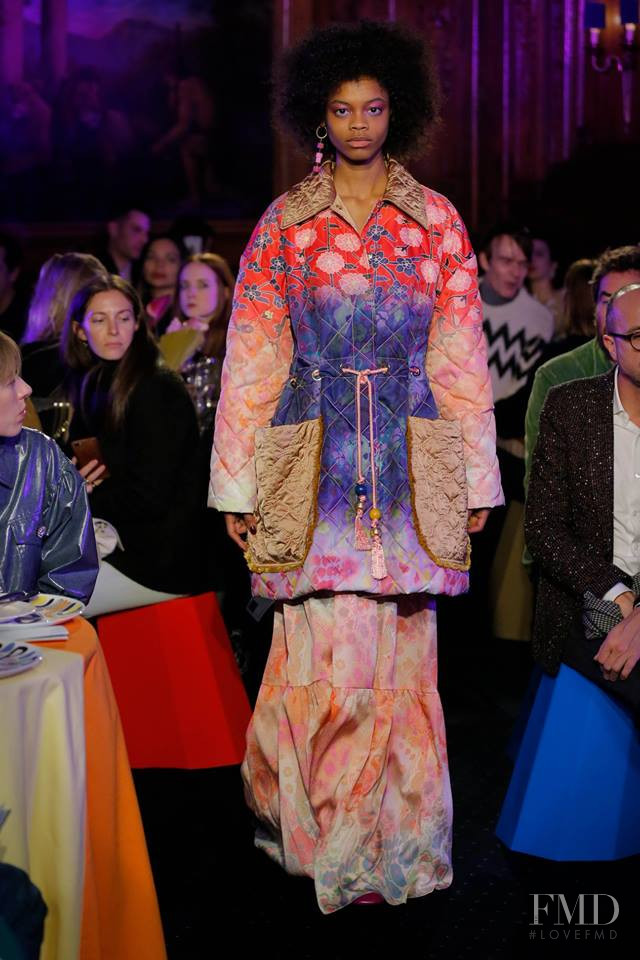 Aaliyah Hydes featured in  the Peter Pilotto fashion show for Autumn/Winter 2018