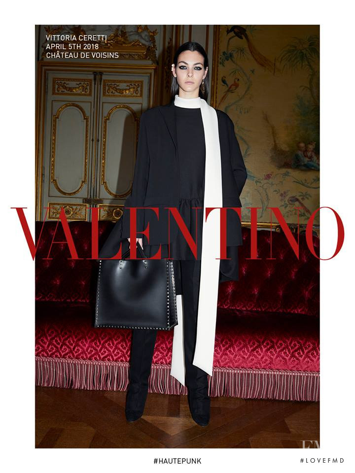 Vittoria Ceretti featured in  the Valentino advertisement for Autumn/Winter 2018