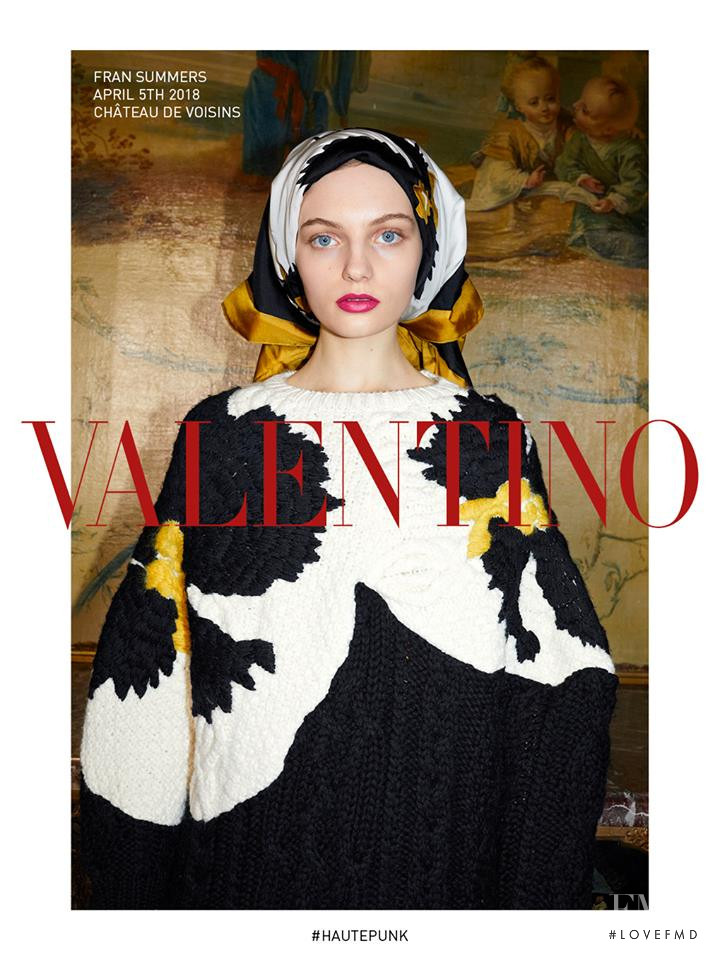 Fran Summers featured in  the Valentino advertisement for Autumn/Winter 2018