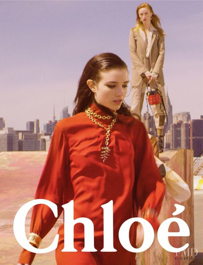 Rianne Van Rompaey featured in  the Chloe advertisement for Autumn/Winter 2018