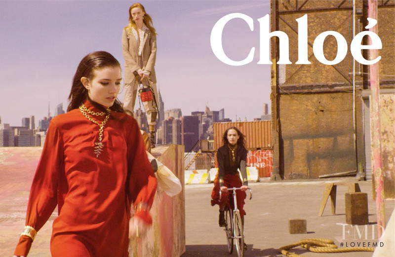 Grace Hartzel featured in  the Chloe advertisement for Autumn/Winter 2018