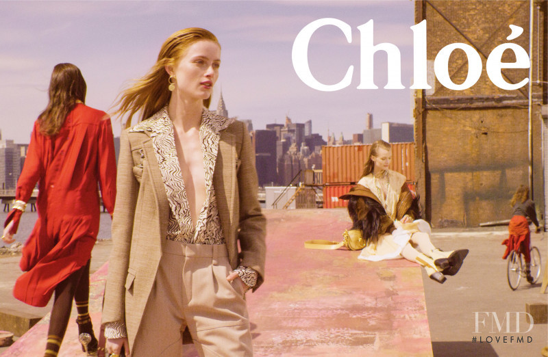 Grace Hartzel featured in  the Chloe advertisement for Autumn/Winter 2018