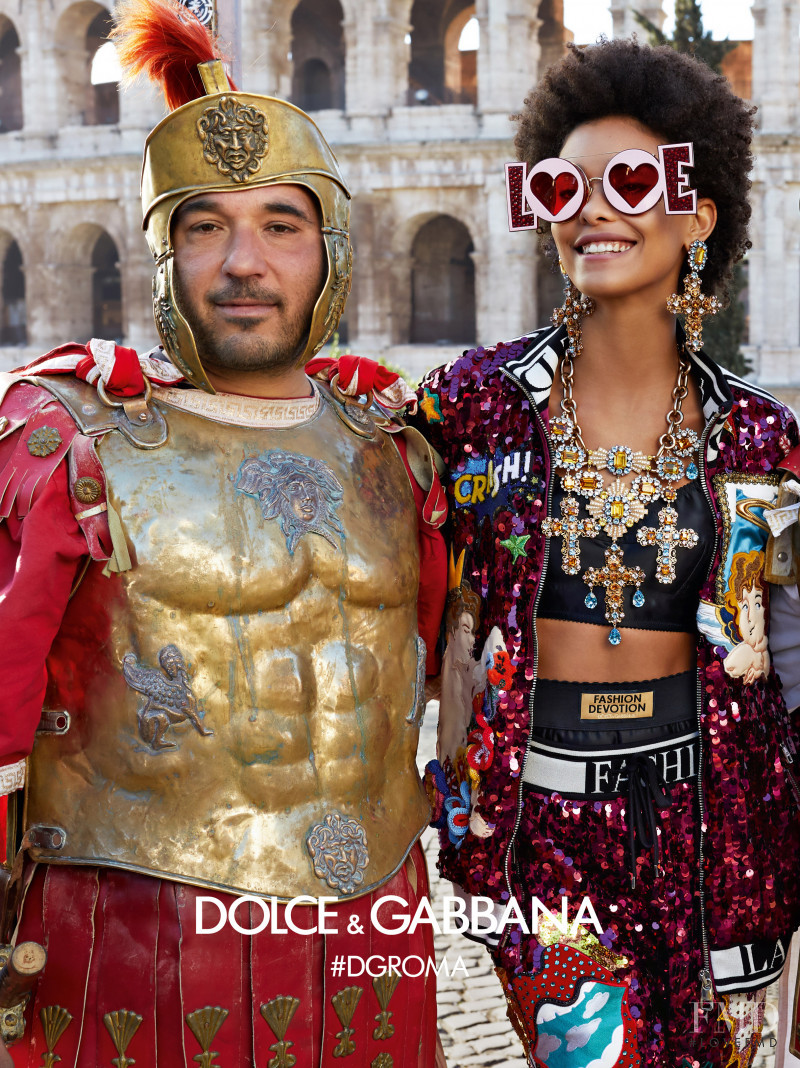 Samile Bermannelli featured in  the Dolce & Gabbana advertisement for Autumn/Winter 2018