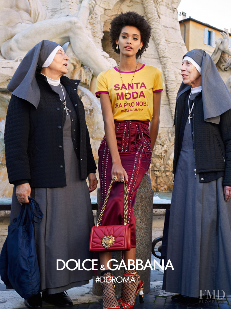 Samile Bermannelli featured in  the Dolce & Gabbana advertisement for Autumn/Winter 2018