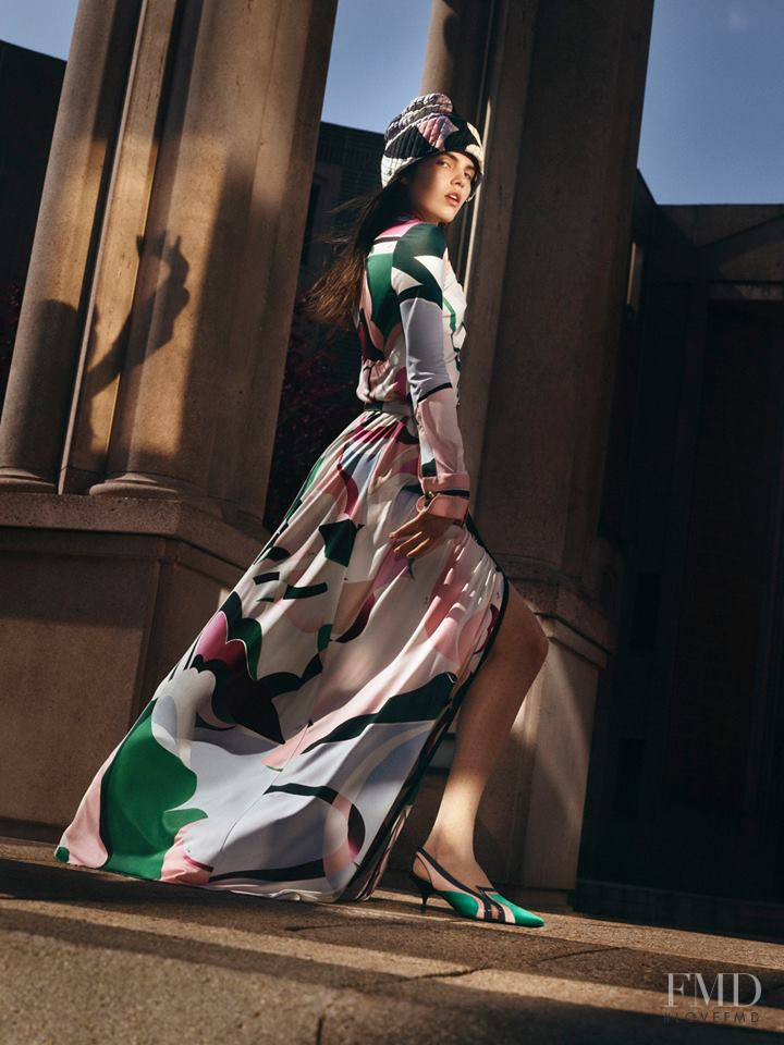Lily Stewart featured in  the Pucci advertisement for Autumn/Winter 2018