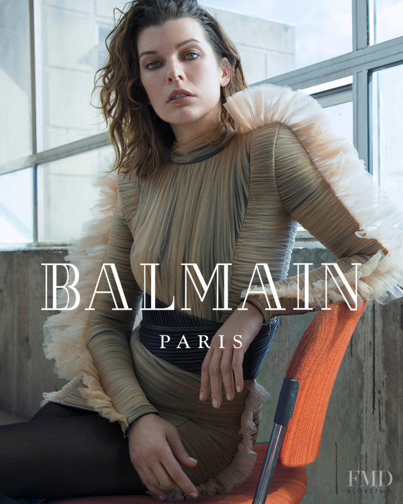 Milla Jovovich featured in  the Balmain advertisement for Autumn/Winter 2018