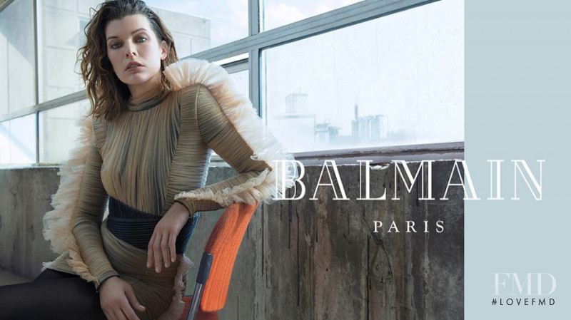 Milla Jovovich featured in  the Balmain advertisement for Autumn/Winter 2018