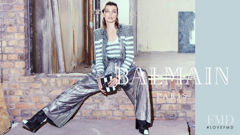 Milla Jovovich featured in  the Balmain advertisement for Autumn/Winter 2018