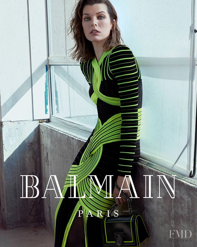 Milla Jovovich featured in  the Balmain advertisement for Autumn/Winter 2018