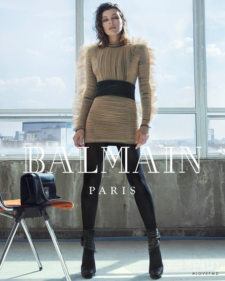 Milla Jovovich featured in  the Balmain advertisement for Autumn/Winter 2018