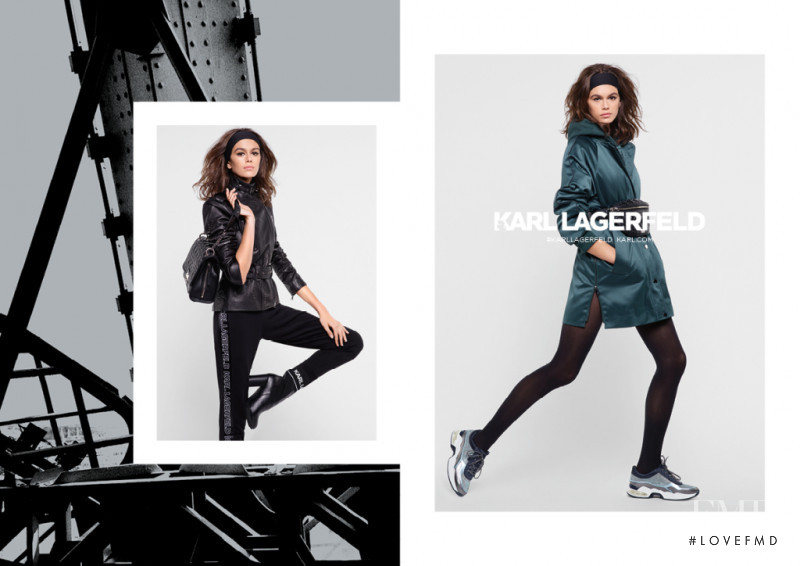 Kaia Gerber featured in  the Karl Lagerfeld advertisement for Autumn/Winter 2018