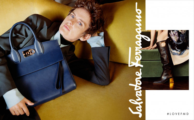 Stella Tennant featured in  the Salvatore Ferragamo advertisement for Autumn/Winter 2018