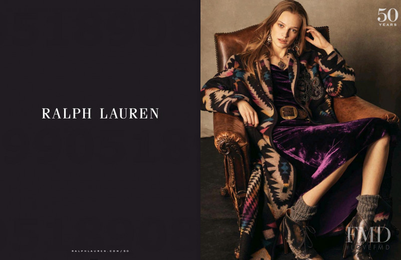 Ine Neefs featured in  the Ralph Lauren advertisement for Autumn/Winter 2018