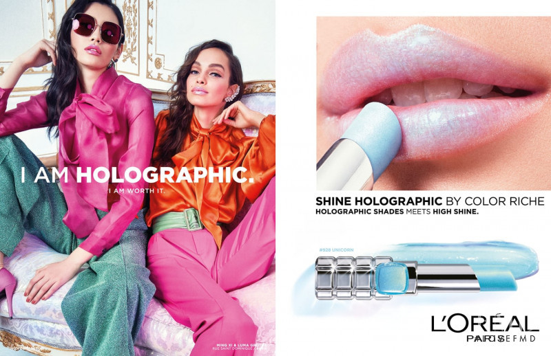 Luma Grothe featured in  the L\'Oreal Paris Holographic  advertisement for Spring/Summer 2018