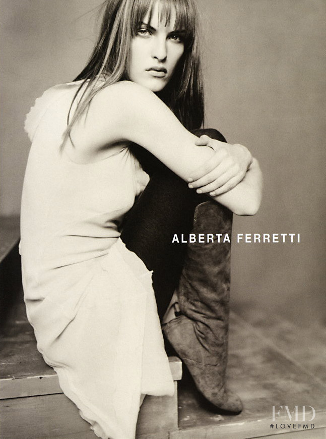 Anna Eirikh featured in  the Alberta Ferretti advertisement for Autumn/Winter 2001