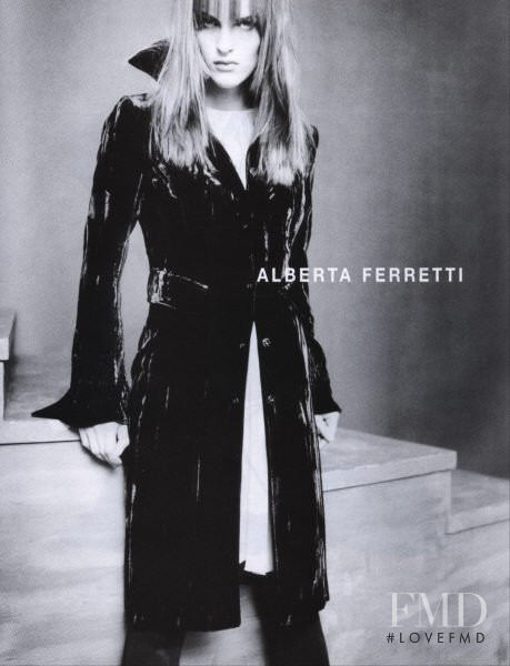 Anna Eirikh featured in  the Alberta Ferretti advertisement for Autumn/Winter 2001