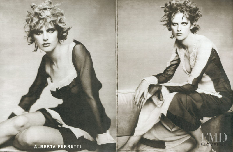 Stella Tennant featured in  the Alberta Ferretti advertisement for Spring/Summer 2001