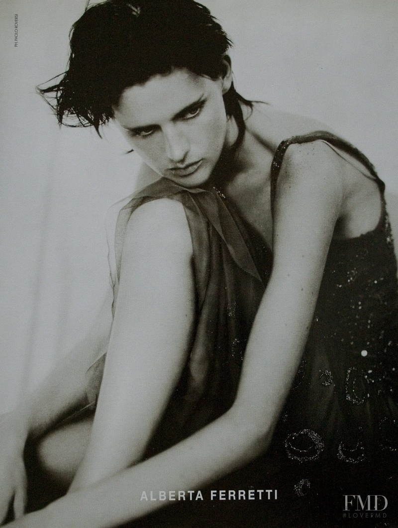 Stella Tennant featured in  the Alberta Ferretti advertisement for Spring/Summer 2000