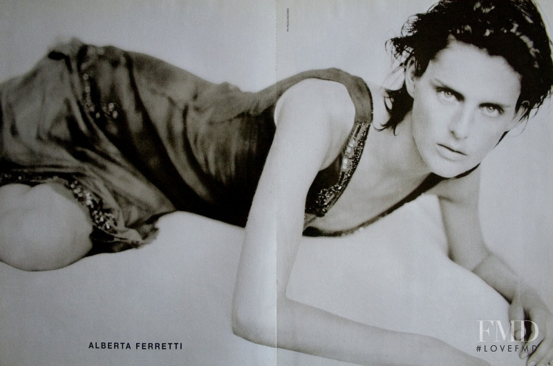 Stella Tennant featured in  the Alberta Ferretti advertisement for Spring/Summer 2000