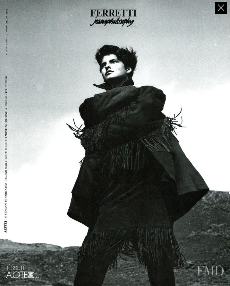 Linda Evangelista featured in  the Philosophy di Lorenzo Serafini advertisement for Autumn/Winter 1989
