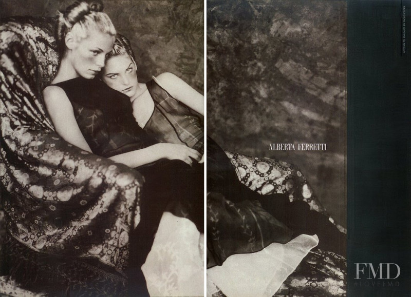 Lonneke Engel featured in  the Alberta Ferretti advertisement for Autumn/Winter 1997