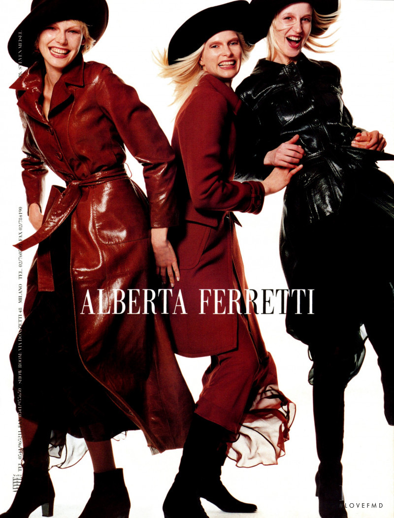 Christina Kruse featured in  the Alberta Ferretti advertisement for Autumn/Winter 1996